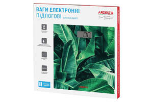 Весы напольные Ardesto SCB-965-LEAVES 30х30 см зеленые
