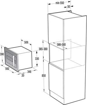 Встраиваемая микроволновая печь Gorenje BM-235-ORA-B 23 л черная