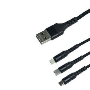 Кабель USB Remax Speed Lightning micro Type-C RC-186th-black 1 м черный
